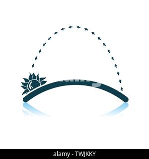 Sunset Icon. Shadow Reflection Design. Vector Illustration. Stock Vector