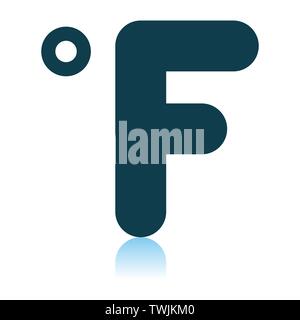 Fahrenheit Degree Icon. Shadow Reflection Design. Vector Illustration. Stock Vector