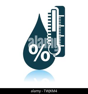 Humidity Icon. Shadow Reflection Design. Vector Illustration. Stock Vector