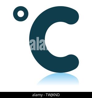 Celsius Degree Icon. Shadow Reflection Design. Vector Illustration. Stock Vector