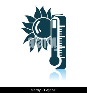 Summer Heat Icon. Shadow Reflection Design. Vector Illustration. Stock Vector
