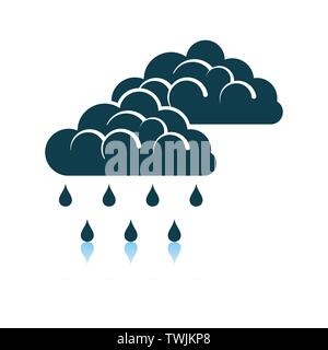 Rain Icon. Shadow Reflection Design. Vector Illustration. Stock Vector