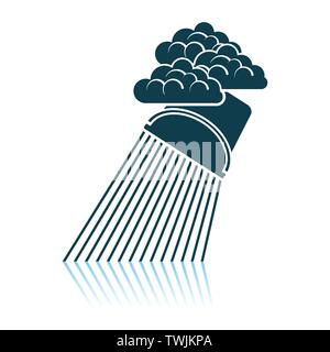 Rainfall Like From Bucket Icon. Shadow Reflection Design. Vector Illustration. Stock Vector