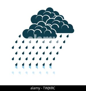 Rainfall Icon. Shadow Reflection Design. Vector Illustration. Stock Vector