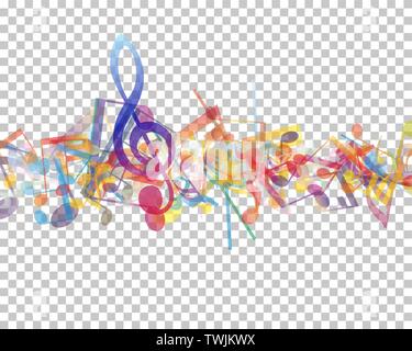 Musical Notes Design With Transparency Grid on Back. Vector Illustration. Stock Vector