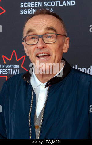 Edinburgh, UK. 20th June, 2019. Director, Danny Boyle, on the red carpet at a photo call for the Scottish film premiere of Yesterday, at Vue Cinema, Omni Centre, Edinburgh, Scotland. 'Himesh Patel stars as struggling singer-songwriter, Jack Malik, who has an accident during a mysterious global blackout, and wakes to a world where the Beatles never existed.' This screening is part of the Best of British strand at the Edinburgh International Film Festival 2019 (EIFF), which runs until June 30. Credit: SOPA Images Limited/Alamy Live News Stock Photo