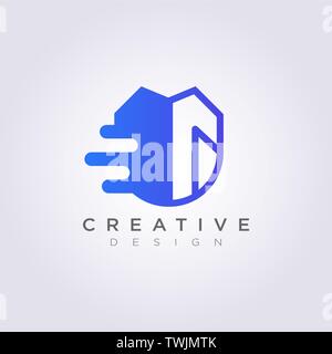 Speed and Security Vector Illustration Design Clipart Symbol Logo Template. Stock Vector