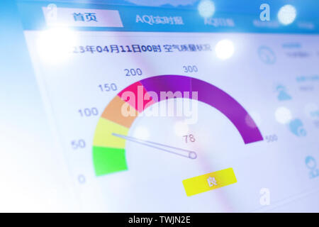 business financial report display on screen Stock Photo