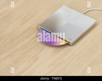 Slot-loading optical disc drive on white background Stock Photo - Alamy