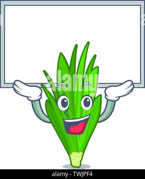 Up board pandan leaves isolated in the cartoon Stock Vector