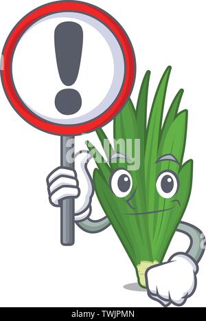 With sign pandan leaves isolated in the cartoon Stock Vector