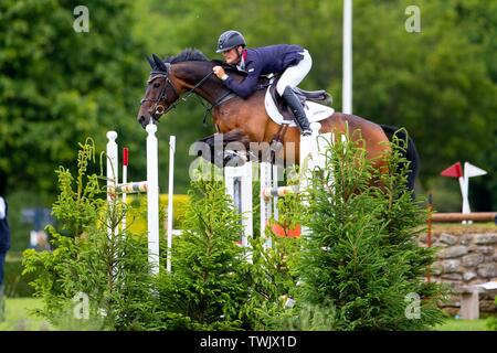 Hickstead, West Sussex, UK. 20th June, 2019. 2nd Place. William Fletcher riding Persimmon. GBR. The Bunn Leisure Trophy. The Al Shira'aa Hickstead Derby Meeting. Hickstead. West Sussex. United Kingdom. GBR. 20/06/2019. Credit: Sport In Pictures/Alamy Live News Stock Photo