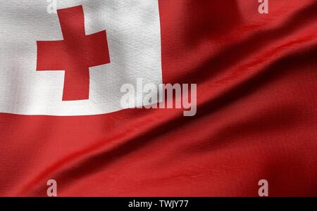 3D Illustration of Tonga Flag Stock Photo