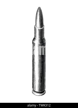 Bullet hand draw vintage style black and white clip art isolated on white background Stock Vector