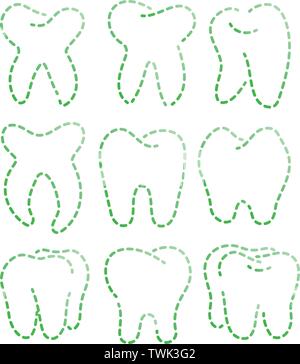 This is an illustration icon of a stylish tooth. Stock Vector
