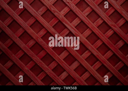 Red wooden seamless planks panoramic texture background. wooden lattice or grid Stock Photo