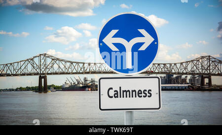 Street Sign the Direction Way to Calmness Stock Photo - Alamy