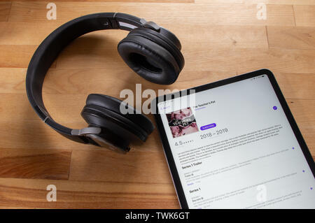 ''The Teacher's Pet' Podcast by The Australian on iPad Stock Photo