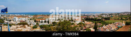 Panoramic veiw of Protaras resort, from the church of Profitis Ilias. Cyprus 2019 Stock Photo