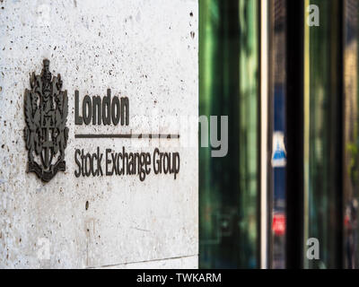 London Stock Exchange - the London Stock Exchange building at 10 Paternoster Row in the City of London Financial District Stock Photo