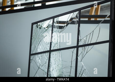 Cracked mirror. Glass for interiors Stock Photo