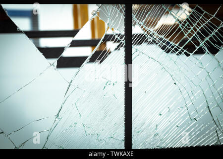 Cracked mirror. Glass for interiors Stock Photo