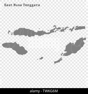 High Quality map of East Nusa Tenggara is a province of Indonesia Stock Vector