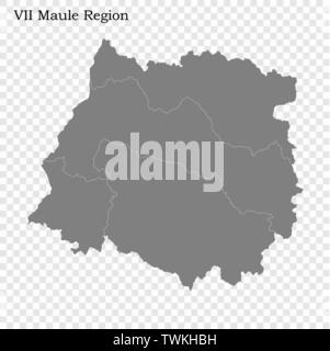 High quality map of Chile with borders of the regions Stock Vector ...