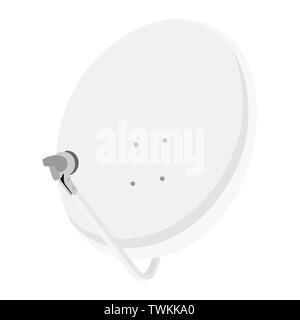 Satellite dish antenna isometric view. Radar icon. Stock Vector