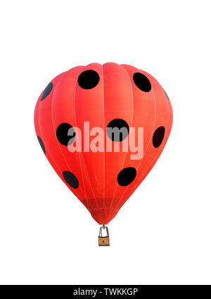 Red watermelon hot air balloon. isolated on white background Stock Photo