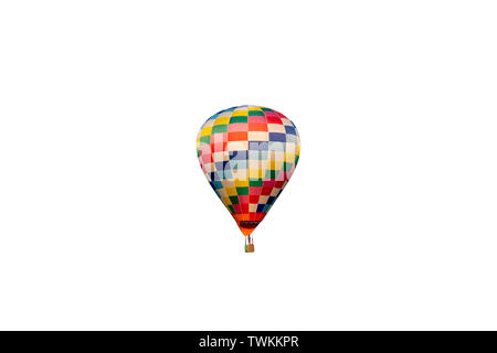 Hot air balloons flying on annual festival. isolated on white background Stock Photo