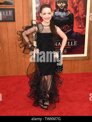 June 20, 2019 - Westwood, California, USA - 17, June 2019 - Westwood, California. Mckenna Grace attends the World Premiere of 'Annabelle Comes Home' at the Regency Village Theatre. (Credit Image: © Billy Bennight/ZUMA Wire) Stock Photo