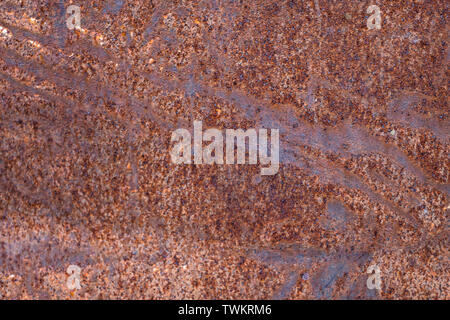 Close up rust on surface of the old iron, Rusty metal steel metal sheet board abstract art background Stock Photo