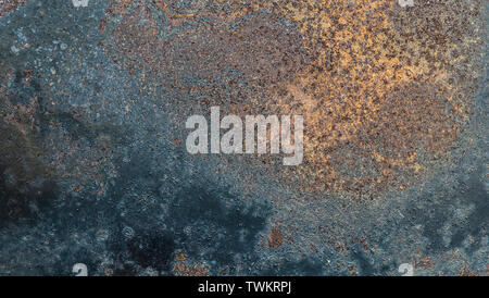 Close up rust on surface of the old iron, Rusty metal steel metal sheet board abstract art background Stock Photo