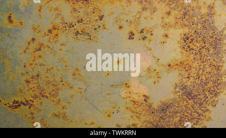 Close up rust on surface of the old iron, Rusty metal steel metal sheet board abstract art background Stock Photo