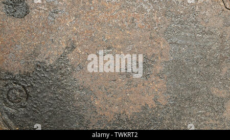 Close up rust on surface of the old iron, Rusty metal steel metal sheet board abstract art background Stock Photo