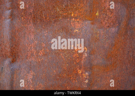 Close up rust on surface of the old iron, Rusty metal steel metal sheet board abstract art background Stock Photo