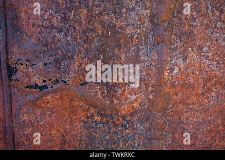 Close up rust on surface of the old iron, Rusty metal steel metal sheet board abstract art background Stock Photo
