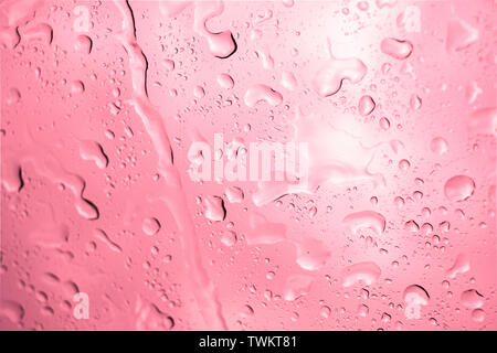 Picture Inside water rain drops on car window glass Stock Photo