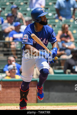 May 30, 2019: Texas Rangers second baseman Rougned Odor #12 enters the  dugout with his game face before an MLB game between the Kansas City Royals  and the Texas Rangers at Globe