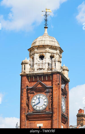 Late Victorian Clock tower in the centre of Crouch End, North London UK Stock Photo