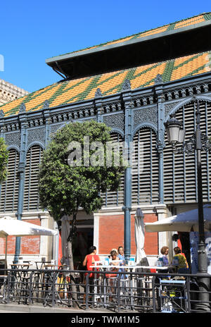The front of historical Mercado de Atarazanas covered market, in Malaga city, Spain, Europe