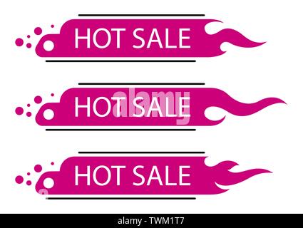Flat linear promotion fire banner Stock Vector