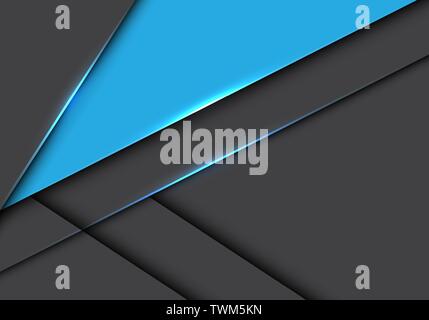 Abstract blue triangle on grey metallic overlap design modern futuristic background vector illustration. Stock Vector