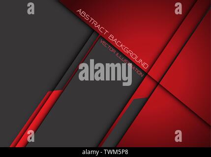 Abstract dark red grey metallic overlap design modern futuristic background vector illustration. Stock Vector