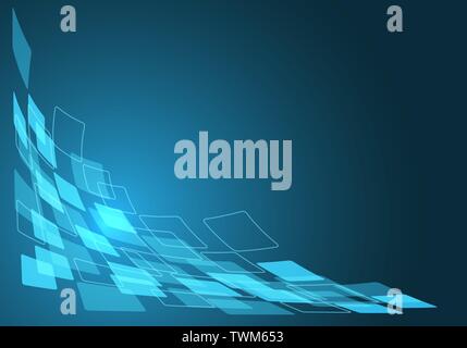 Abstract blue data flow curve with blank space design modern technology business futuristic background vector illustration. Stock Vector