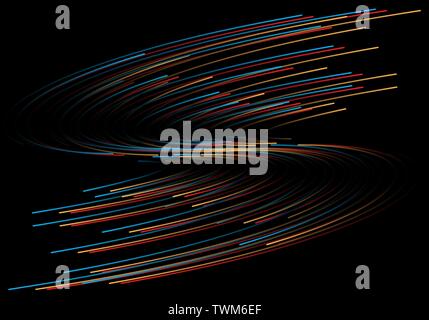 Abstract color lines curve wave on black design modern futuristic background vector illustration. Stock Vector