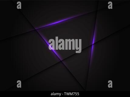 Abstract violet light line cross on dark grey design modern luxury futuristic background vector illustration. Stock Vector