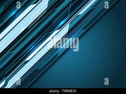 Abstract blue tone circuit line light power with dark blank space design modern futuristic background vector illustration. Stock Vector