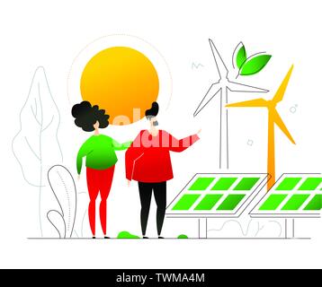 Renewable energy - modern colorful flat design style illustration Stock Vector